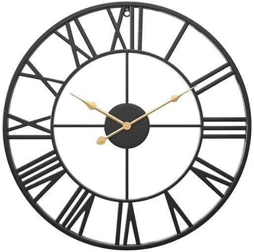 Large Outdoor Clock, 30 Inch Silent Non-Ticking Battery Operated Outdoor Wall Clock, Black Modern Metal Wall Clock for Patio, Porch, Pool Area, Kitchen, Bedroom, Living Room, Farmhouse Decor
