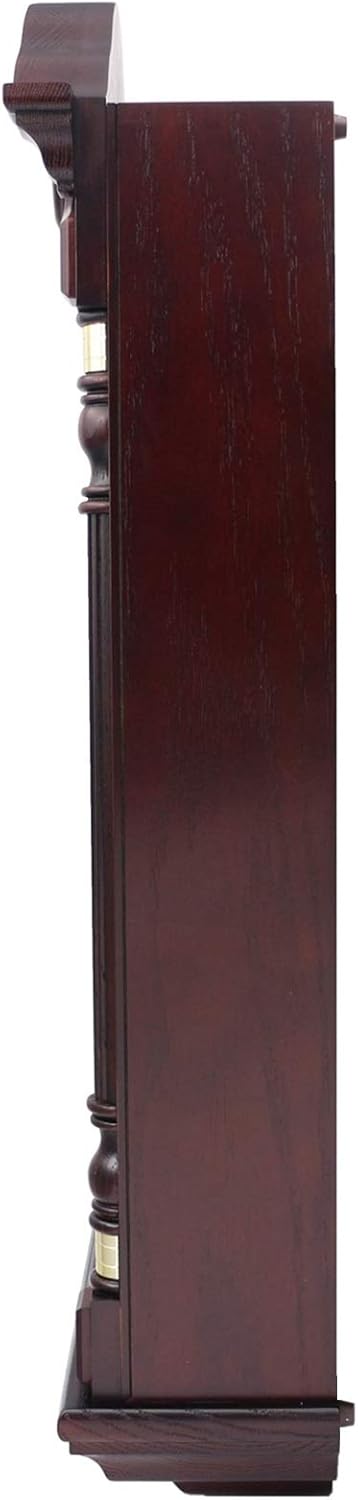 SEIKO Stately Dark Brown Solid Oak Case Wall Clock with Pendulum and Chime