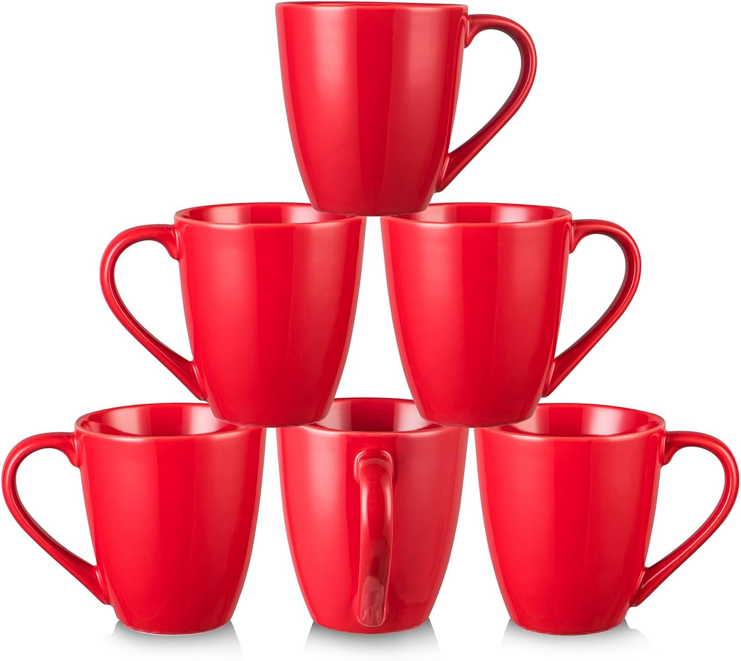 vicrays Coffee Mug Set, 12 Ounce, Set of 6, Ceramic Mug for Men, Women, Unique Glazed Mugs with Handle for Coffee, Tea, Milk, Cocoa, Cereal(blue)