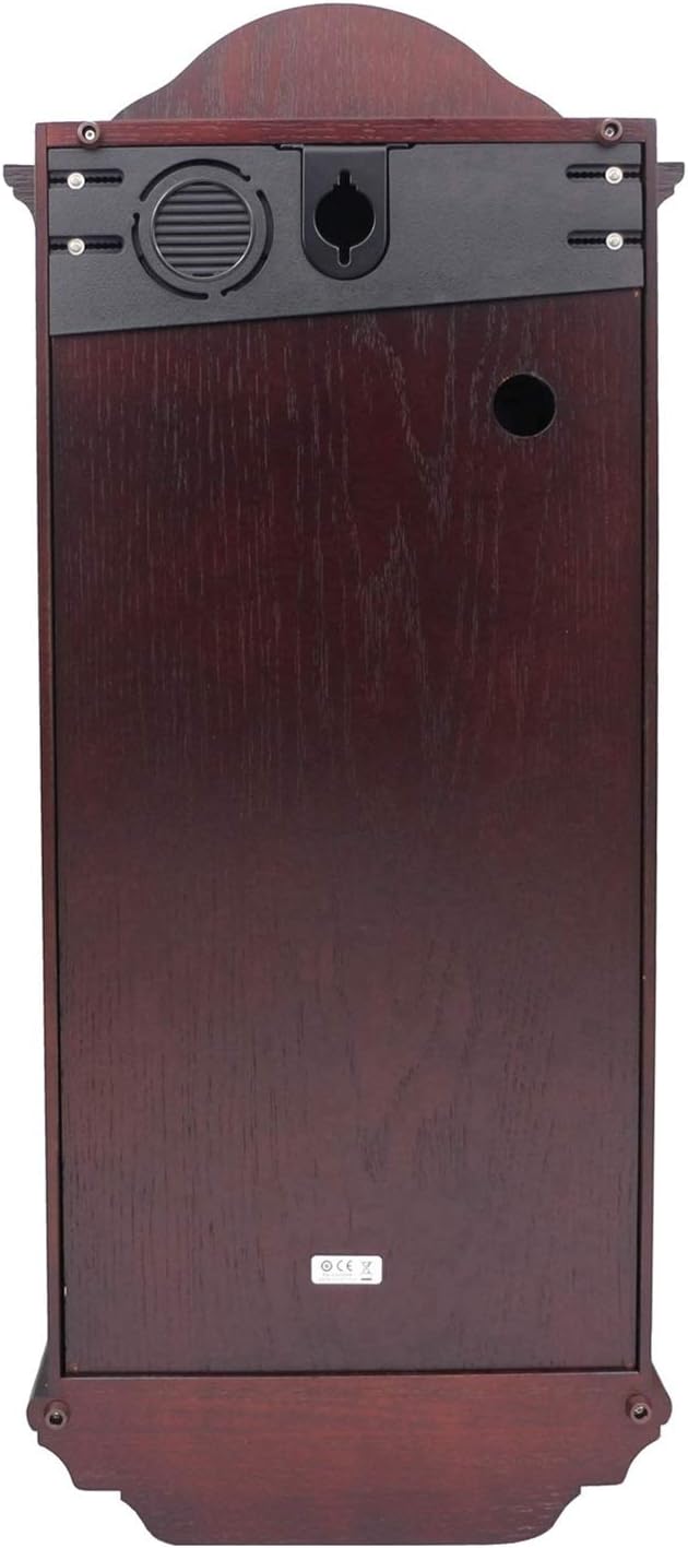 SEIKO Stately Dark Brown Solid Oak Case Wall Clock with Pendulum and Chime