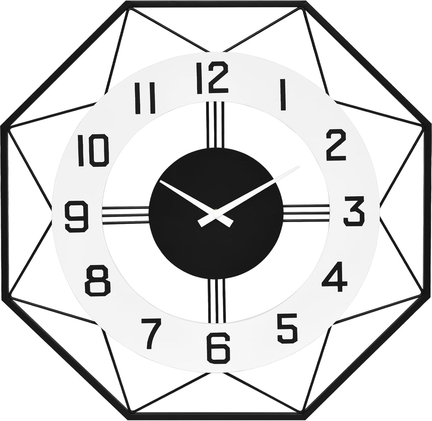 30 Inch Large Wall Clock Farmhouse Style - Brown Silent Non-Ticking Rustic Decor for Living Room, Kitchen, Bedroom