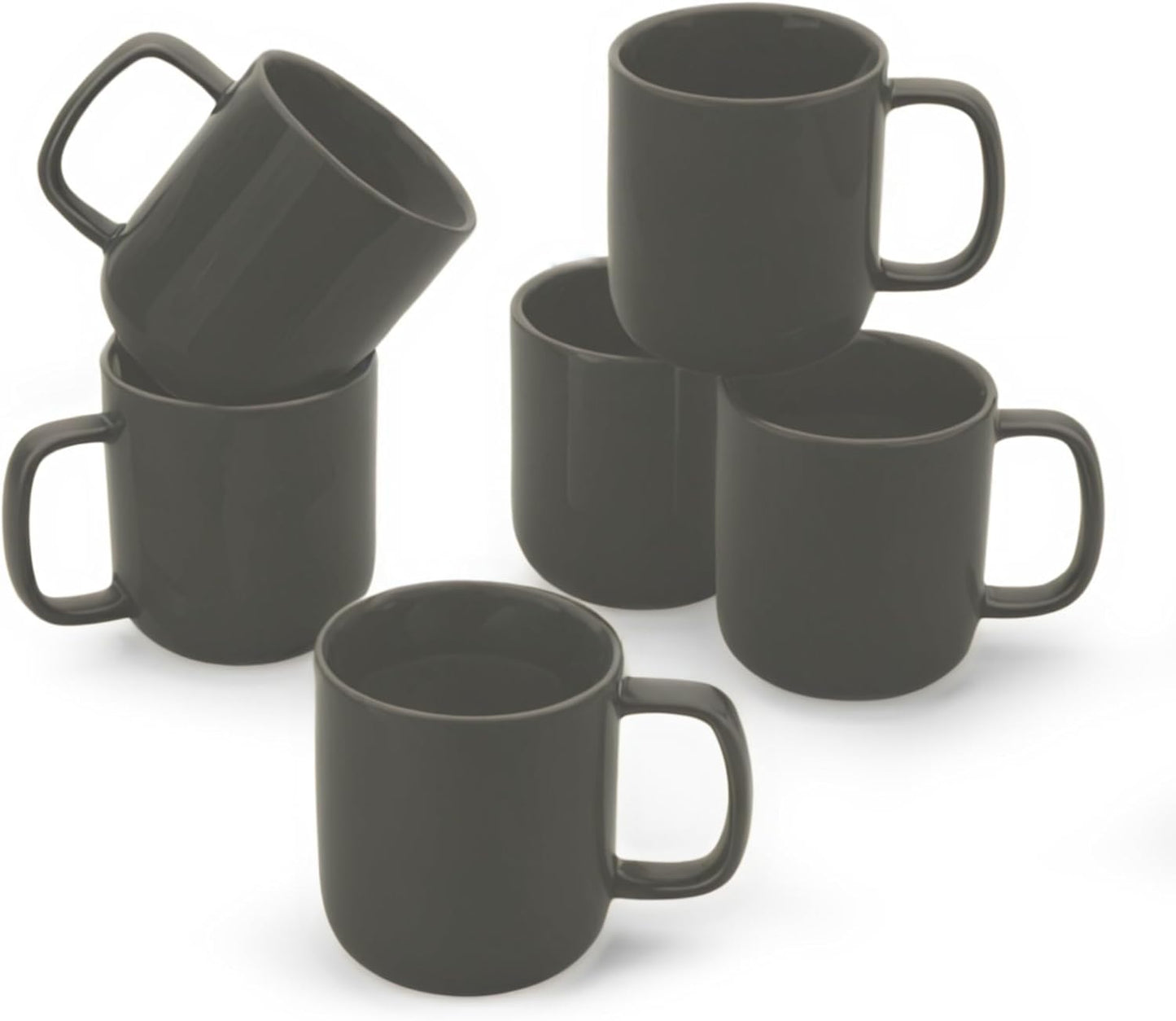 vancasso Porcelain Coffee Mugs Set, 16 oz Ceramic Coffee Cups for Americano Hot Tea Iced Coffee Cold Brew Cocoa Milk Mugs Set of 6, Dishwasher & Microwave Safe, White