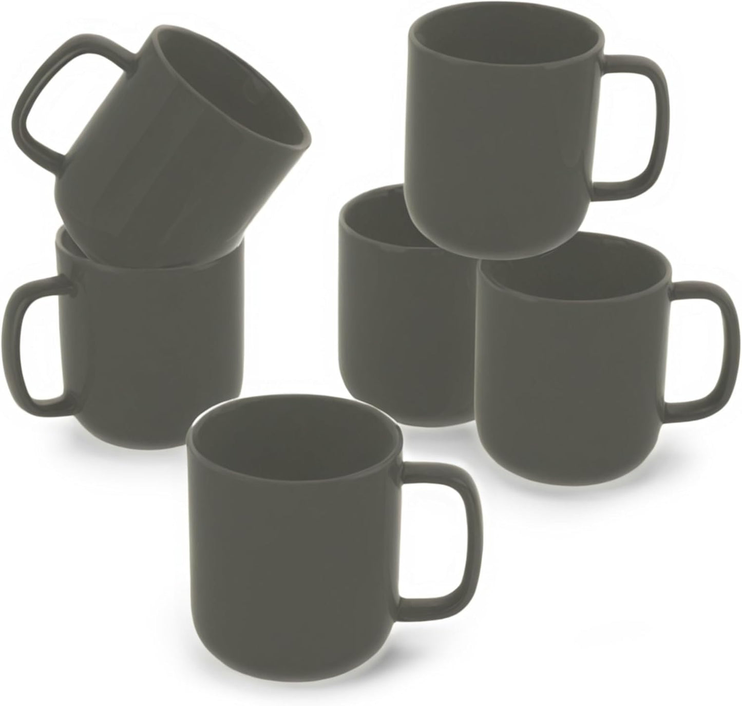 vancasso Porcelain Coffee Mugs Set, 16 oz Ceramic Coffee Cups for Americano Hot Tea Iced Coffee Cold Brew Cocoa Milk Mugs Set of 6, Dishwasher & Microwave Safe, White