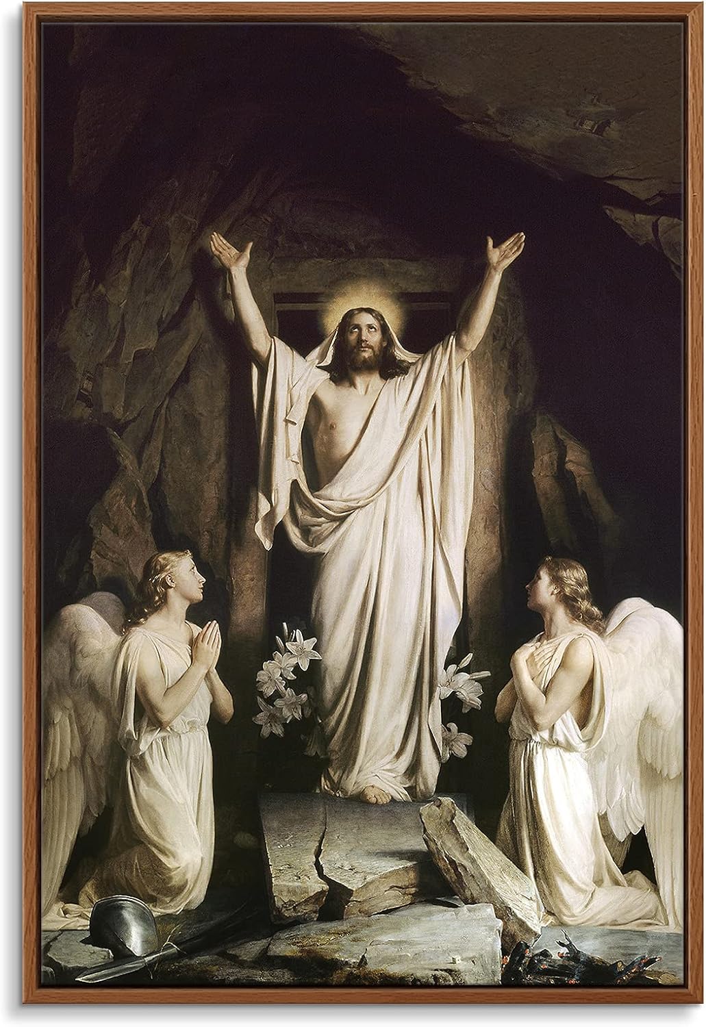 Floating Frame Canvas Print Wall Art - The Triumph of Christianity Over Paganism by Gustave Doré - 16x24 inches
