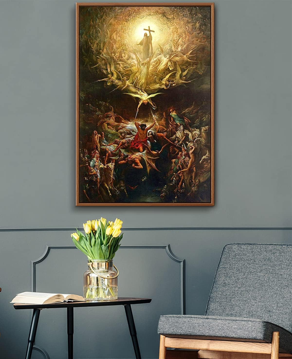 Floating Frame Canvas Print Wall Art - The Triumph of Christianity Over Paganism by Gustave Doré - 16x24 inches