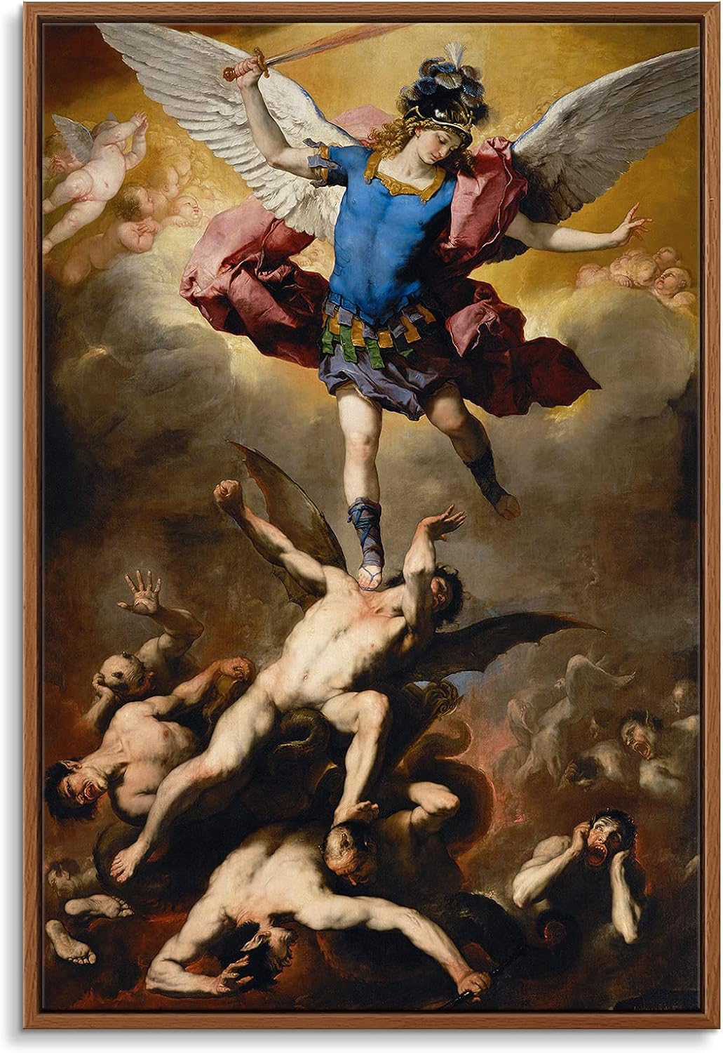 Floating Frame Canvas Print Wall Art - The Triumph of Christianity Over Paganism by Gustave Doré - 16x24 inches