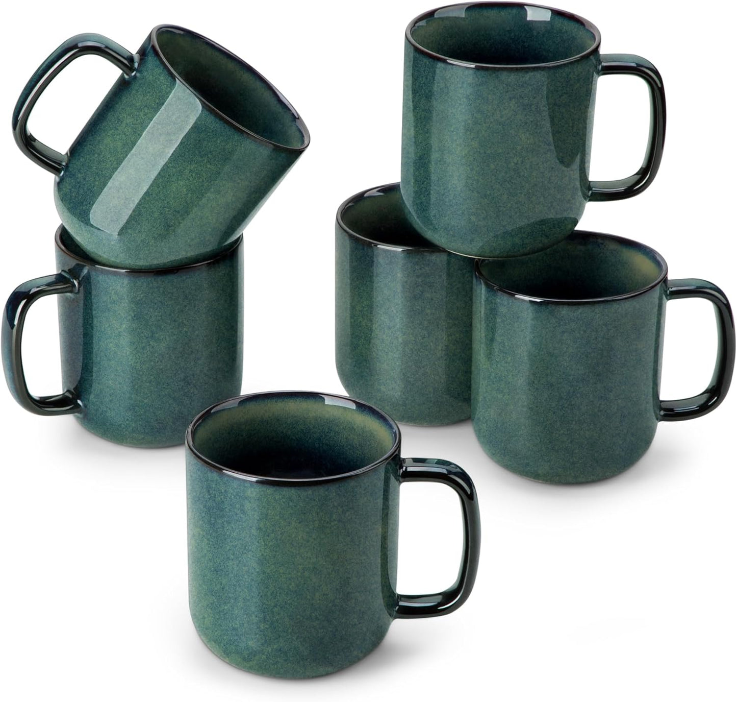 vancasso Porcelain Coffee Mugs Set, 16 oz Ceramic Coffee Cups for Americano Hot Tea Iced Coffee Cold Brew Cocoa Milk Mugs Set of 6, Dishwasher & Microwave Safe, White