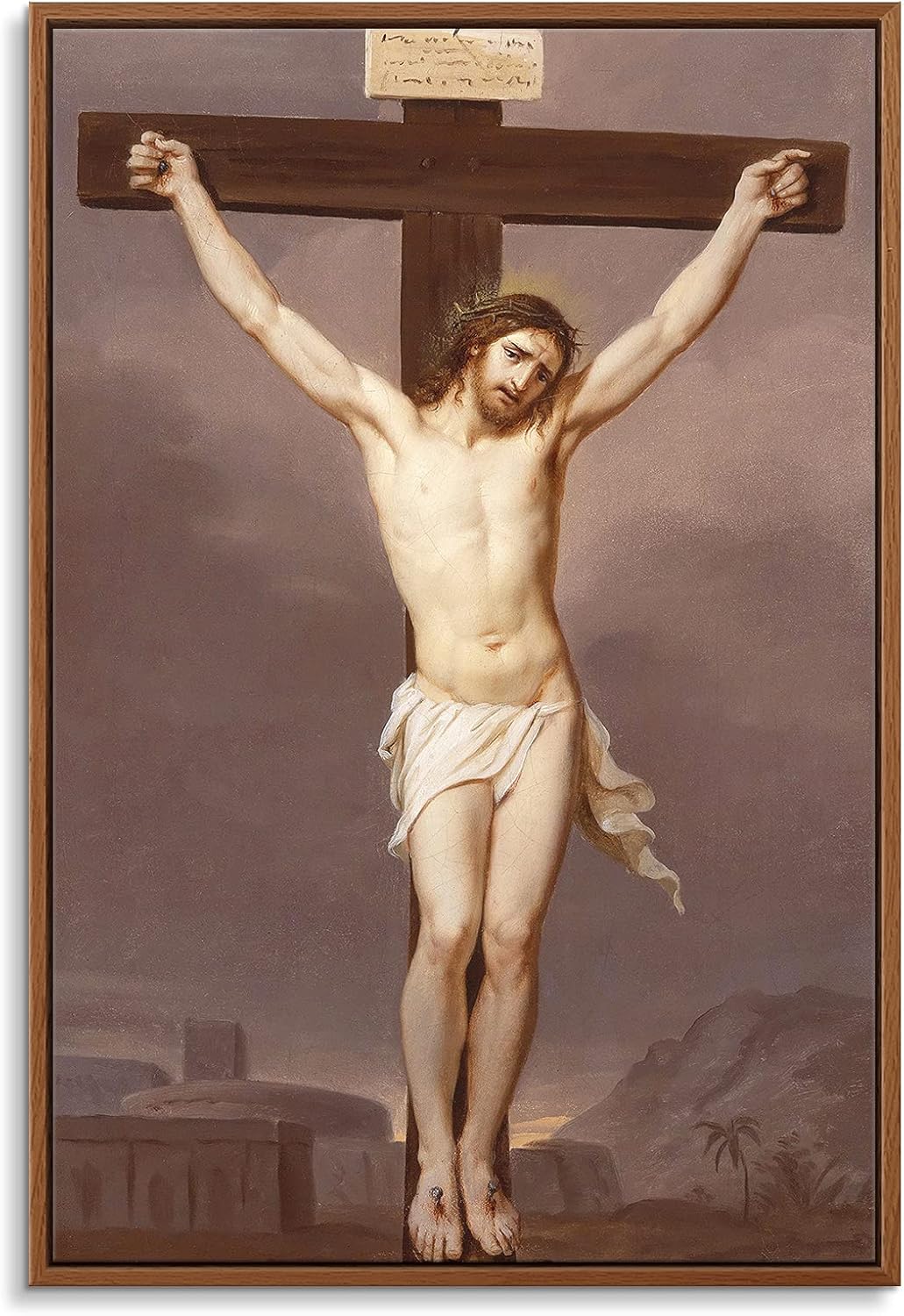 Floating Frame Canvas Print Wall Art - The Triumph of Christianity Over Paganism by Gustave Doré - 16x24 inches