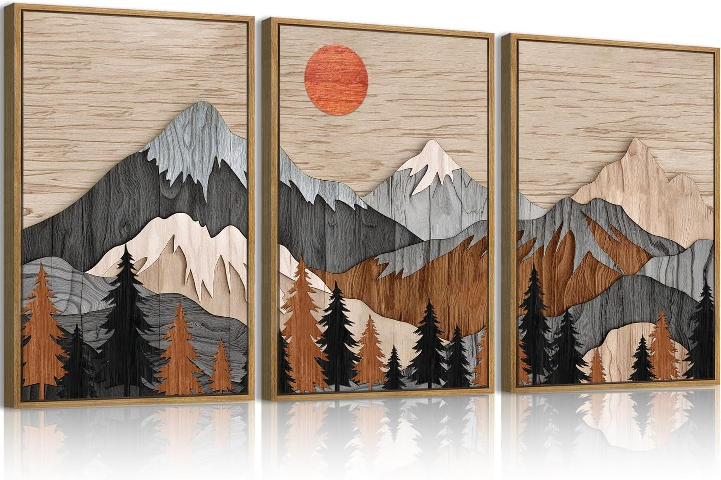 ANHUIB Jesus Wall Art 16x24 Inch Jesus Feeds The 5000 Canvas Wall Art Set of 3 Framed Christian Wall Decor Modern Abstract Art Print for Living Room Bedroom Office
