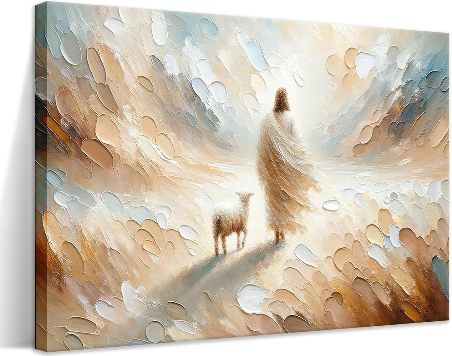 Framed Jesus Canvas Wall Art, Christian The Hand of God Wall Decor Painting, Religion Bible Pictures Posters Prints for Church Prayer Room Living Room Home Decor 24x36 In