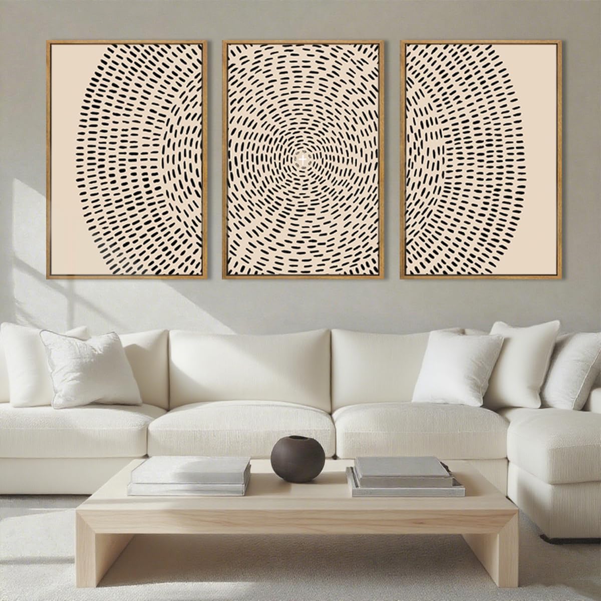 ANHUIB Jesus Wall Art 16x24 Inch Jesus Feeds The 5000 Canvas Wall Art Set of 3 Framed Christian Wall Decor Modern Abstract Art Print for Living Room Bedroom Office