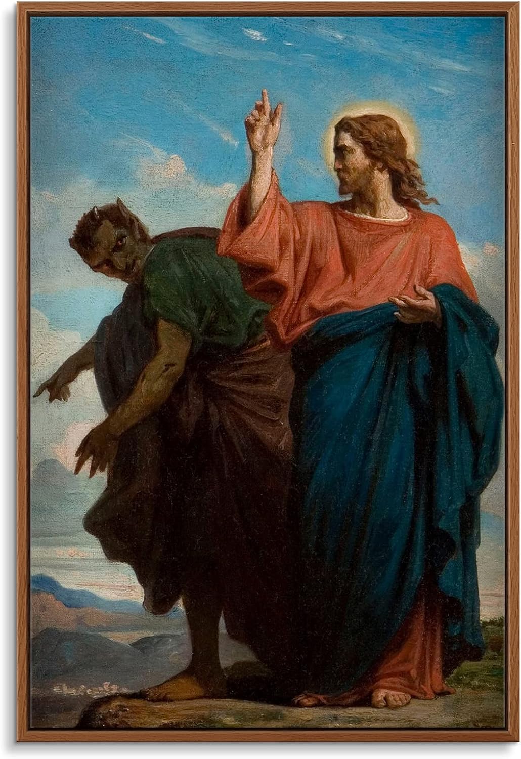 Floating Frame Canvas Print Wall Art - The Triumph of Christianity Over Paganism by Gustave Doré - 16x24 inches