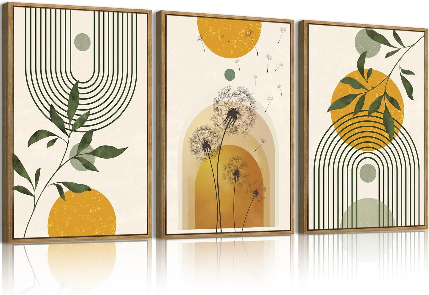 ANHUIB Jesus Wall Art 16x24 Inch Jesus Feeds The 5000 Canvas Wall Art Set of 3 Framed Christian Wall Decor Modern Abstract Art Print for Living Room Bedroom Office