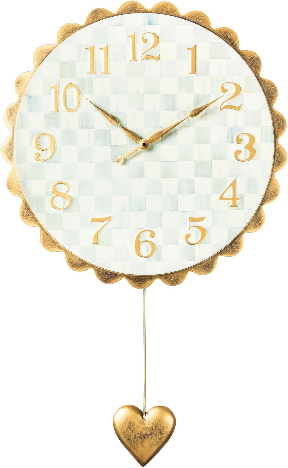 MACKENZIE-CHILDS Sterling Check Heart Pendant Wall Clock