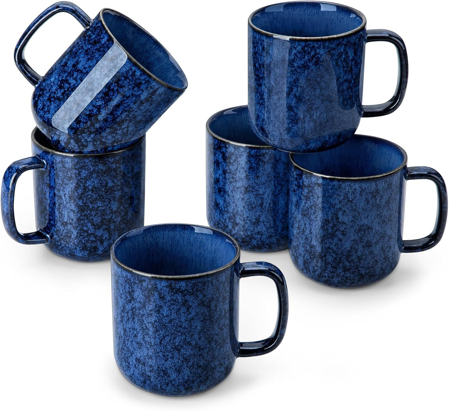 vancasso Porcelain Coffee Mugs Set, 16 oz Ceramic Coffee Cups for Americano Hot Tea Iced Coffee Cold Brew Cocoa Milk Mugs Set of 6, Dishwasher & Microwave Safe, White