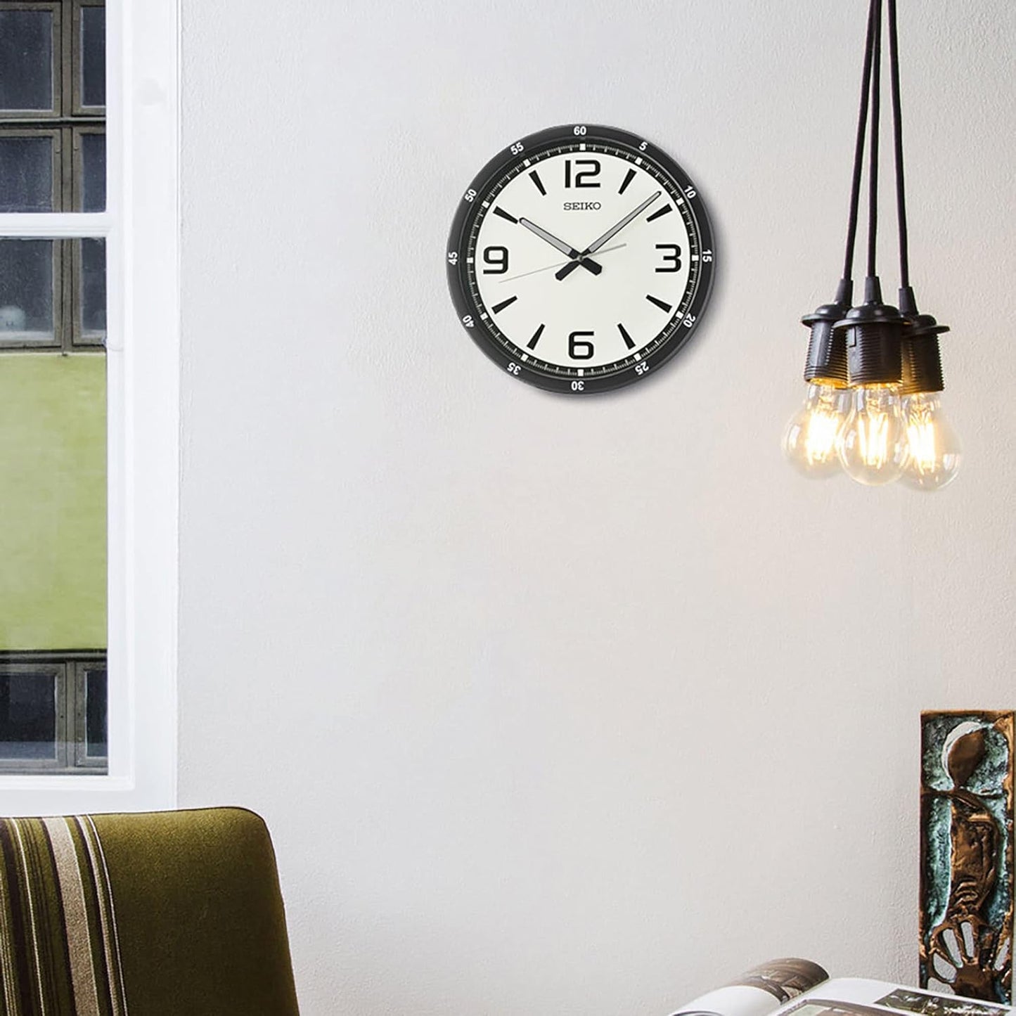 SEIKO Melodies in Motion Wall Clock, Nighttime City Skyline