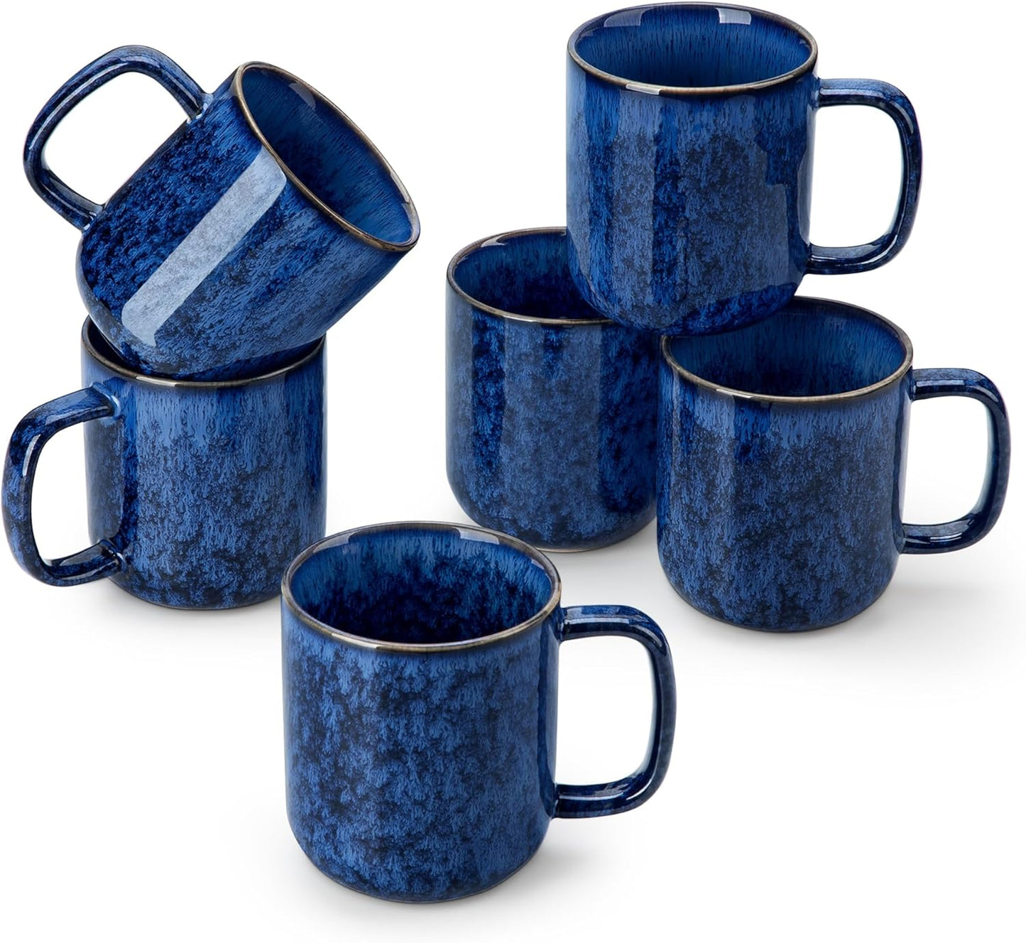 vancasso Porcelain Coffee Mugs Set, 16 oz Ceramic Coffee Cups for Americano Hot Tea Iced Coffee Cold Brew Cocoa Milk Mugs Set of 6, Dishwasher & Microwave Safe, White