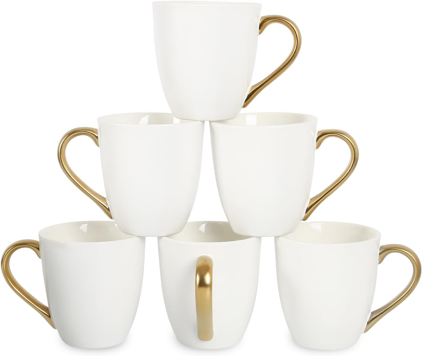 vicrays Coffee Mug Set, 12 Ounce, Set of 6, Ceramic Mug for Men, Women, Unique Glazed Mugs with Handle for Coffee, Tea, Milk, Cocoa, Cereal(blue)