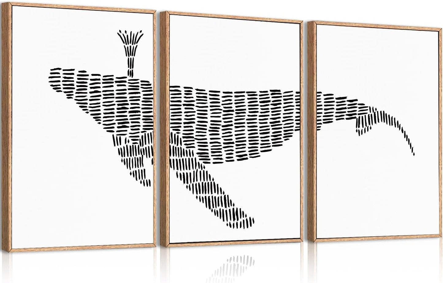 ANHUIB Jesus Wall Art 16x24 Inch Jesus Feeds The 5000 Canvas Wall Art Set of 3 Framed Christian Wall Decor Modern Abstract Art Print for Living Room Bedroom Office