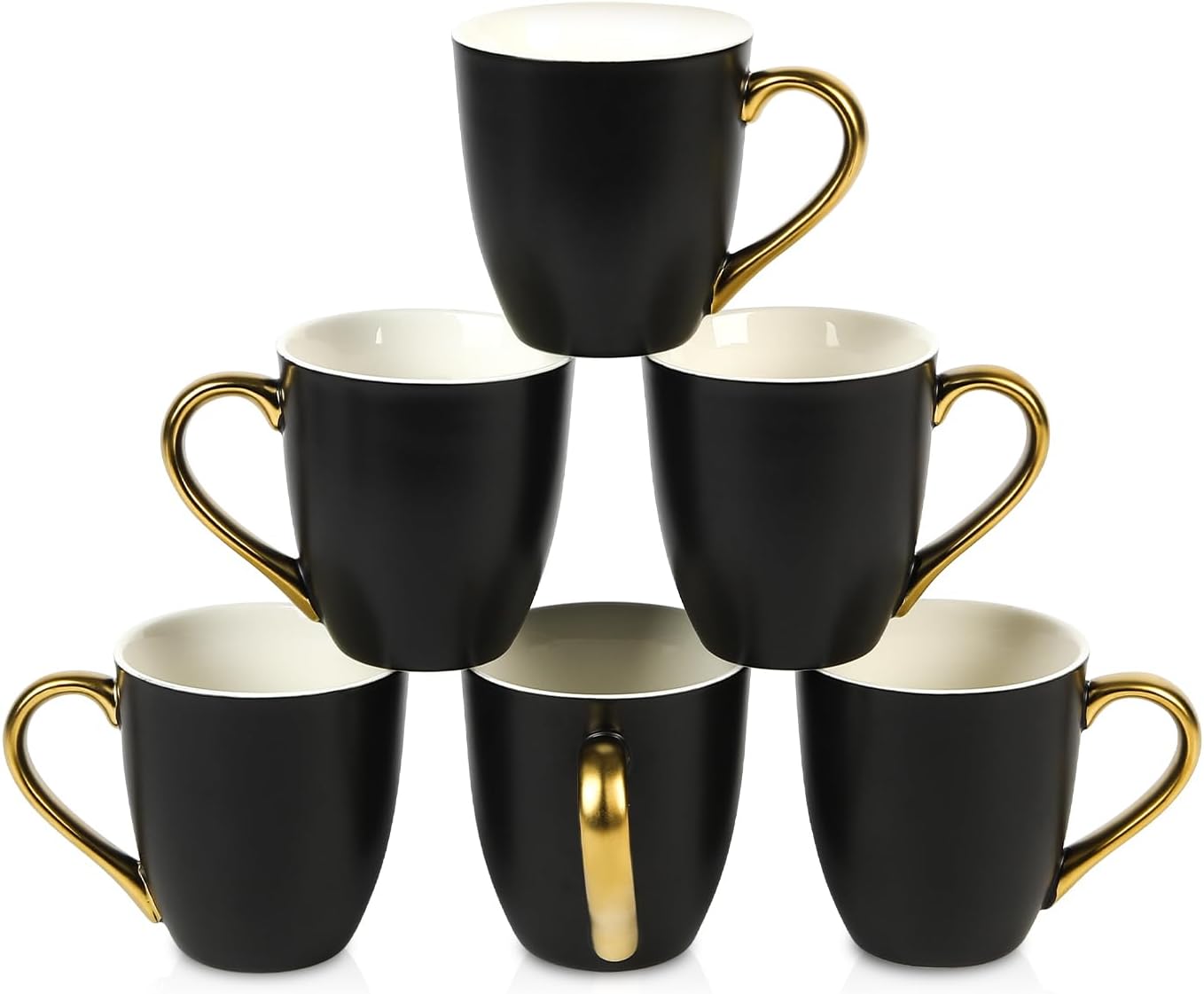 vicrays Coffee Mug Set, 12 Ounce, Set of 6, Ceramic Mug for Men, Women, Unique Glazed Mugs with Handle for Coffee, Tea, Milk, Cocoa, Cereal(blue)