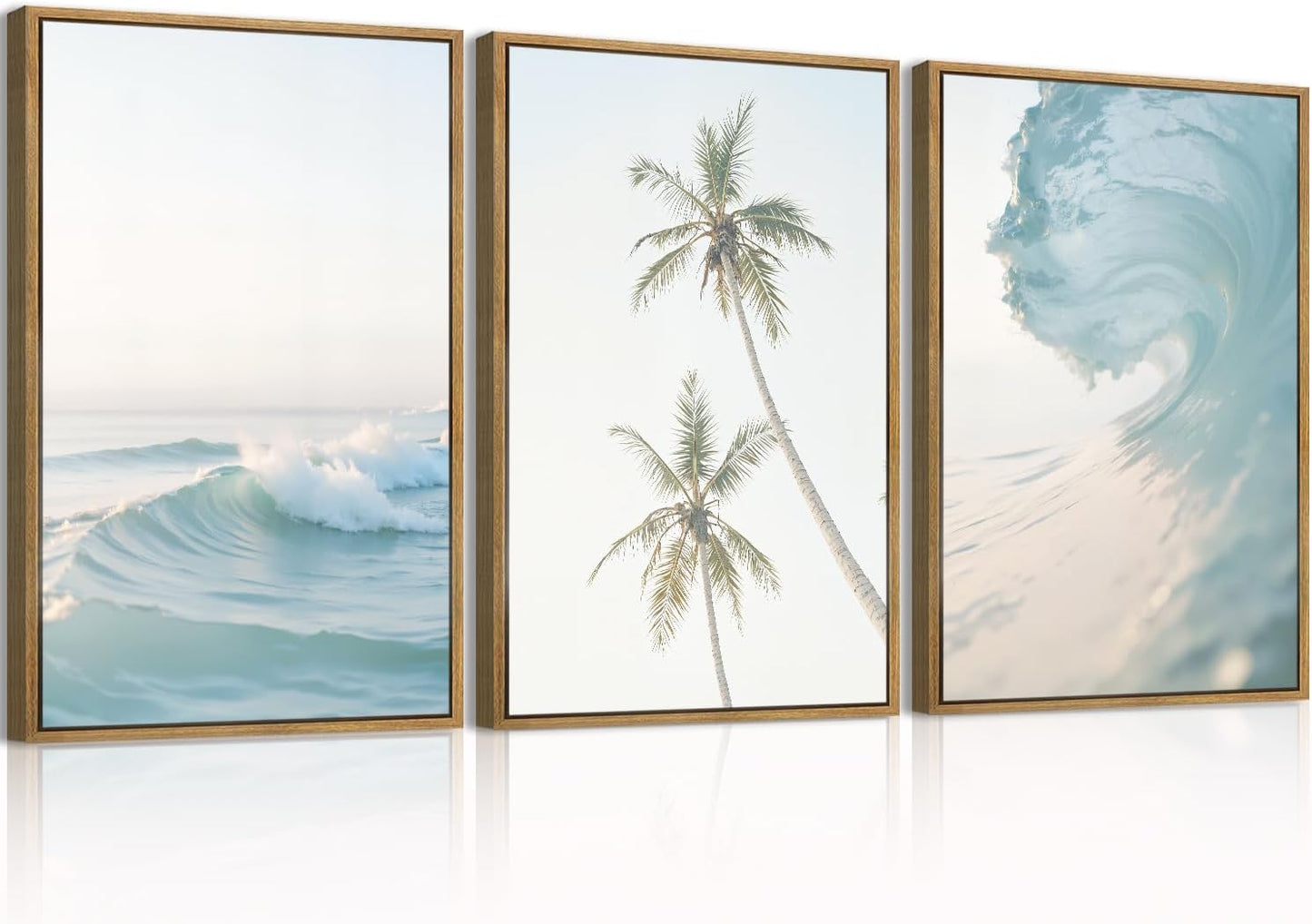 ANHUIB Jesus Wall Art 16x24 Inch Jesus Feeds The 5000 Canvas Wall Art Set of 3 Framed Christian Wall Decor Modern Abstract Art Print for Living Room Bedroom Office