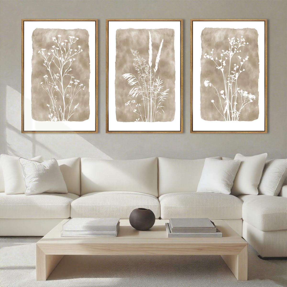 ANHUIB Jesus Wall Art 16x24 Inch Jesus Feeds The 5000 Canvas Wall Art Set of 3 Framed Christian Wall Decor Modern Abstract Art Print for Living Room Bedroom Office