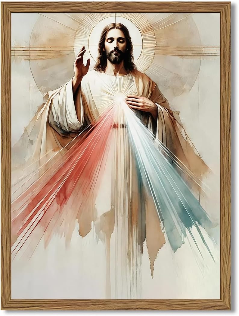 Jesus Last Supper Wall Art, Christian Wall Decor Paintings, Christ Pictures Religious Home Decor for Living Room Dining Room Church Prayer Room Bedroom 24x36 inch Floating Framed