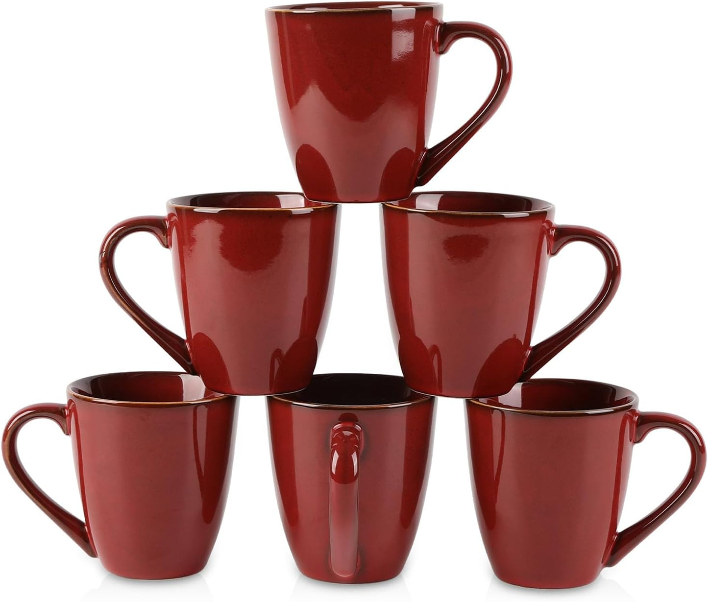 vicrays Coffee Mug Set, 12 Ounce, Set of 6, Ceramic Mug for Men, Women, Unique Glazed Mugs with Handle for Coffee, Tea, Milk, Cocoa, Cereal(blue)