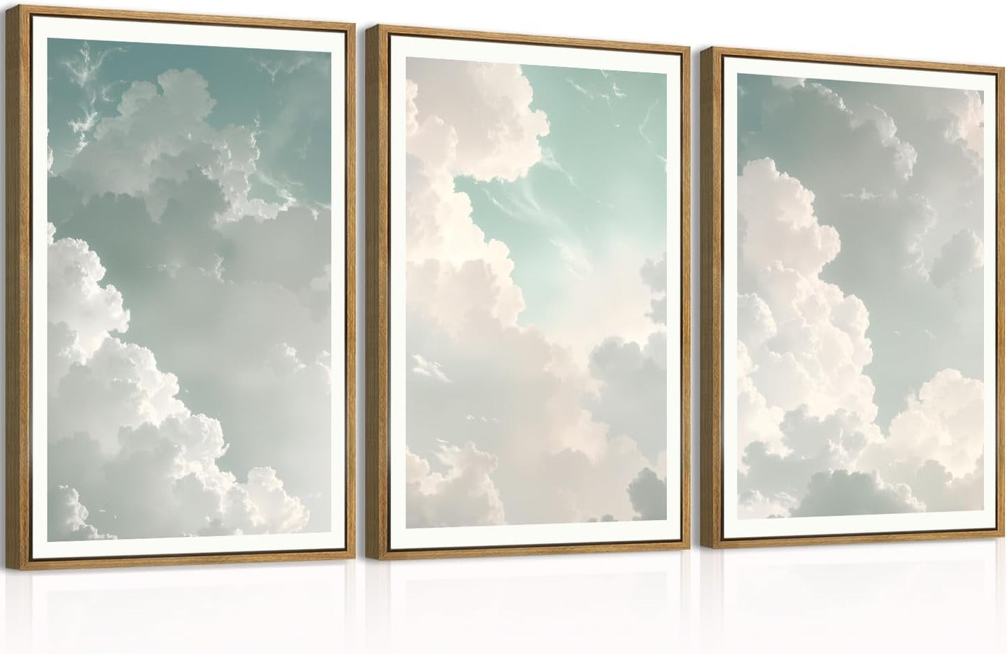ANHUIB Jesus Wall Art 16x24 Inch Jesus Feeds The 5000 Canvas Wall Art Set of 3 Framed Christian Wall Decor Modern Abstract Art Print for Living Room Bedroom Office