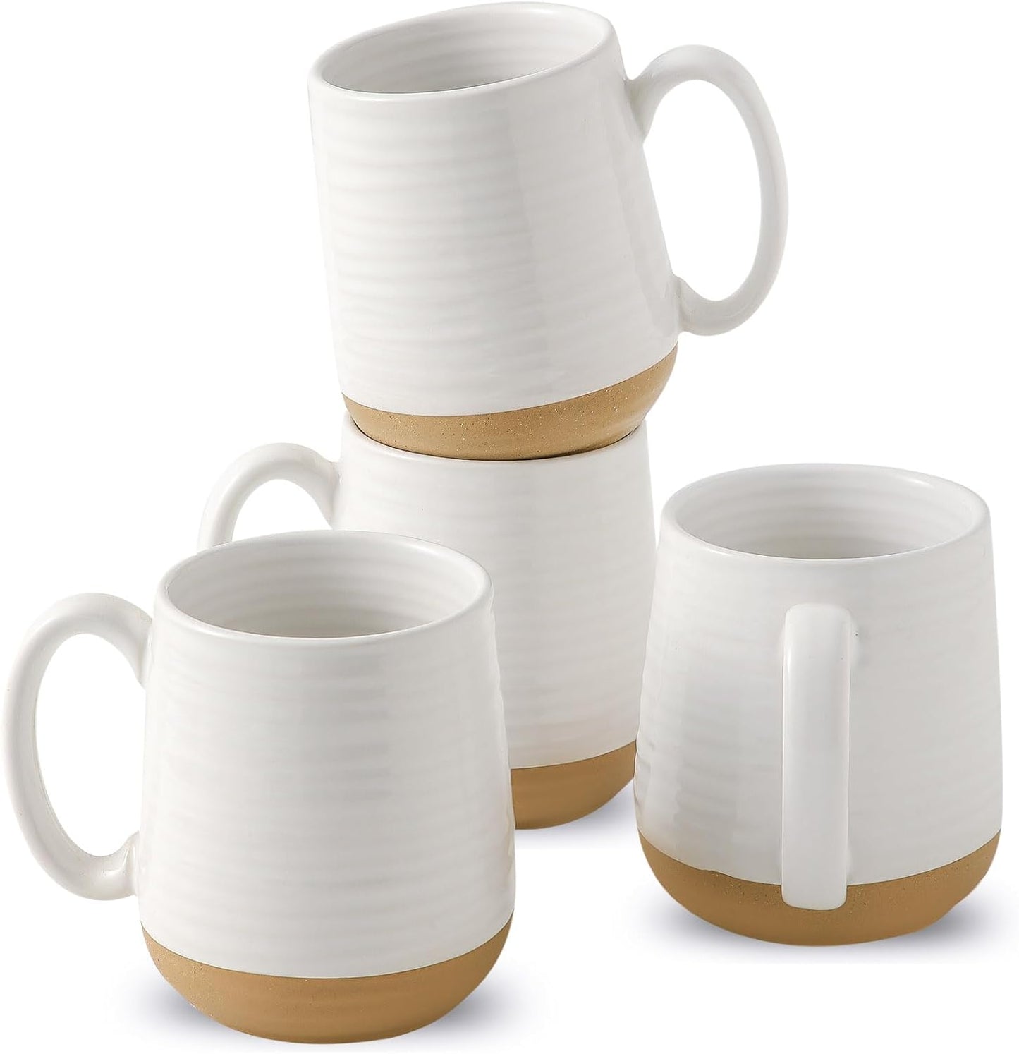 Hasense Porcelain Coffee Mugs Set of 6, 15 Ounce Large Ceramic Coffee Cups Set with Handle for Latte, Tea, Cocoa and Hot Chocolate, Sky Blue Coffee Mugs for Men and Women, Microwave Safe