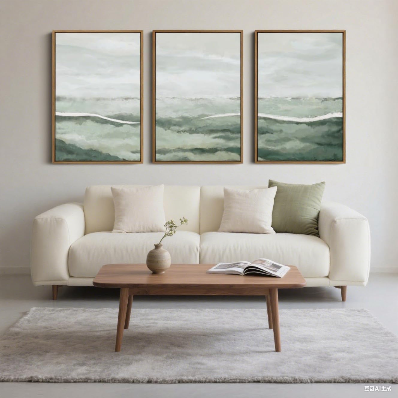 ANHUIB Jesus Wall Art 16x24 Inch Jesus Feeds The 5000 Canvas Wall Art Set of 3 Framed Christian Wall Decor Modern Abstract Art Print for Living Room Bedroom Office