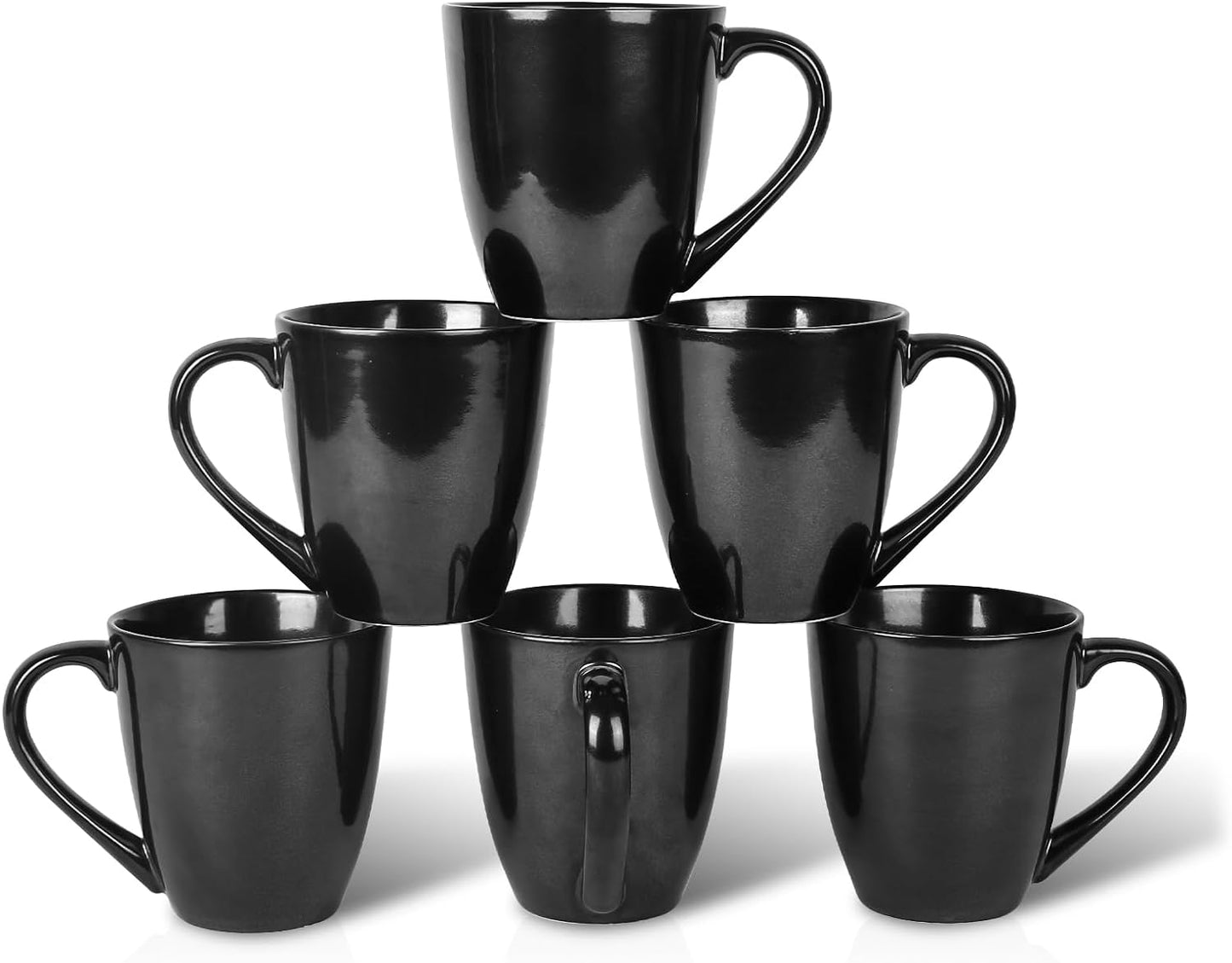 vicrays Coffee Mug Set, 12 Ounce, Set of 6, Ceramic Mug for Men, Women, Unique Glazed Mugs with Handle for Coffee, Tea, Milk, Cocoa, Cereal(blue)