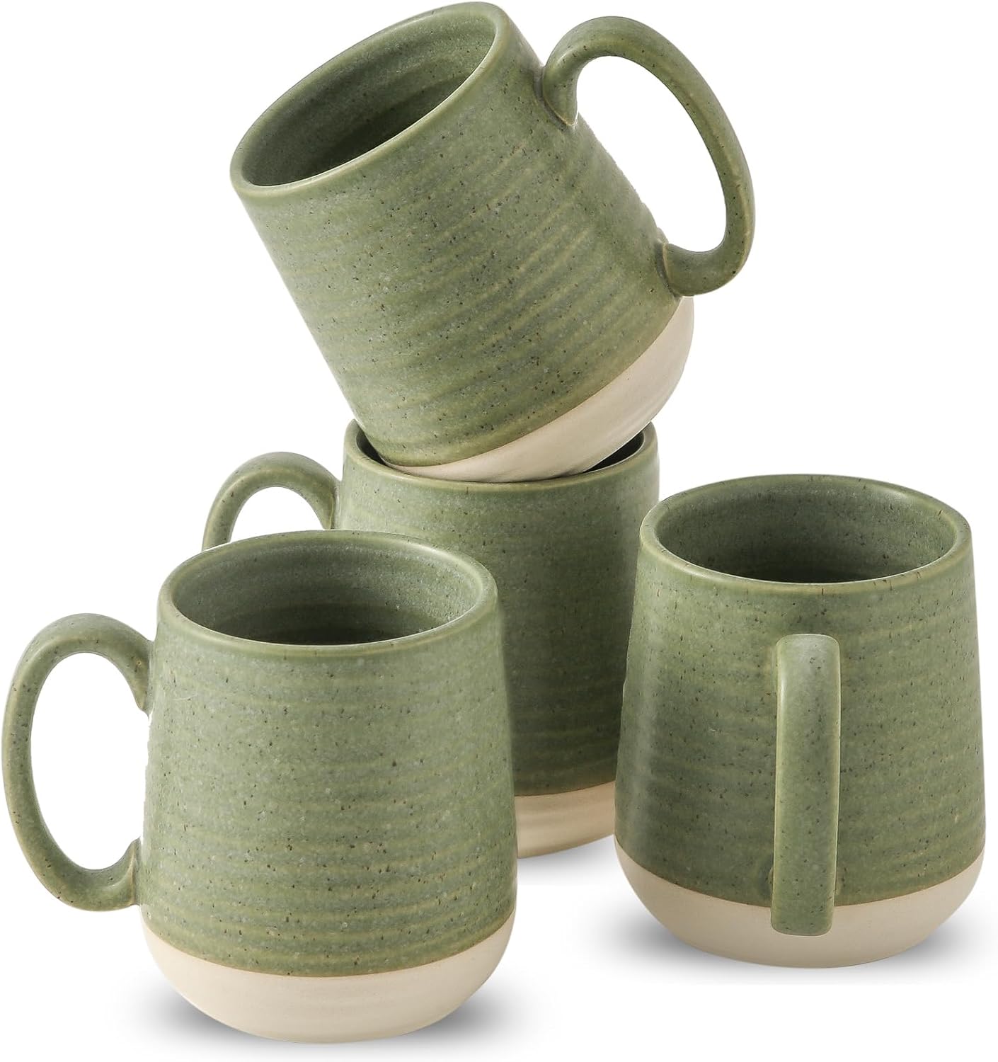 Hasense Porcelain Coffee Mugs Set of 6, 15 Ounce Large Ceramic Coffee Cups Set with Handle for Latte, Tea, Cocoa and Hot Chocolate, Sky Blue Coffee Mugs for Men and Women, Microwave Safe
