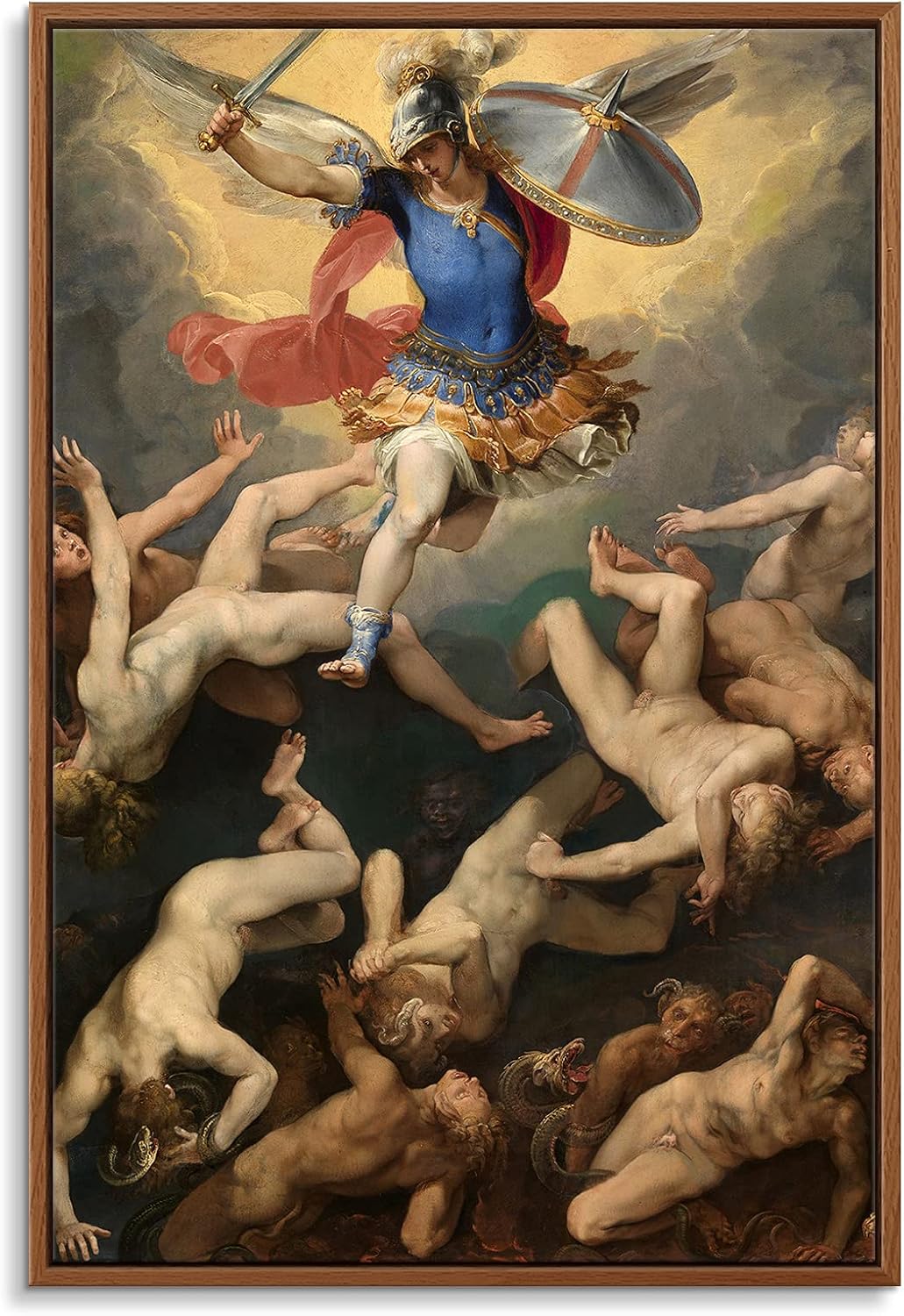 Floating Frame Canvas Print Wall Art - The Triumph of Christianity Over Paganism by Gustave Doré - 16x24 inches