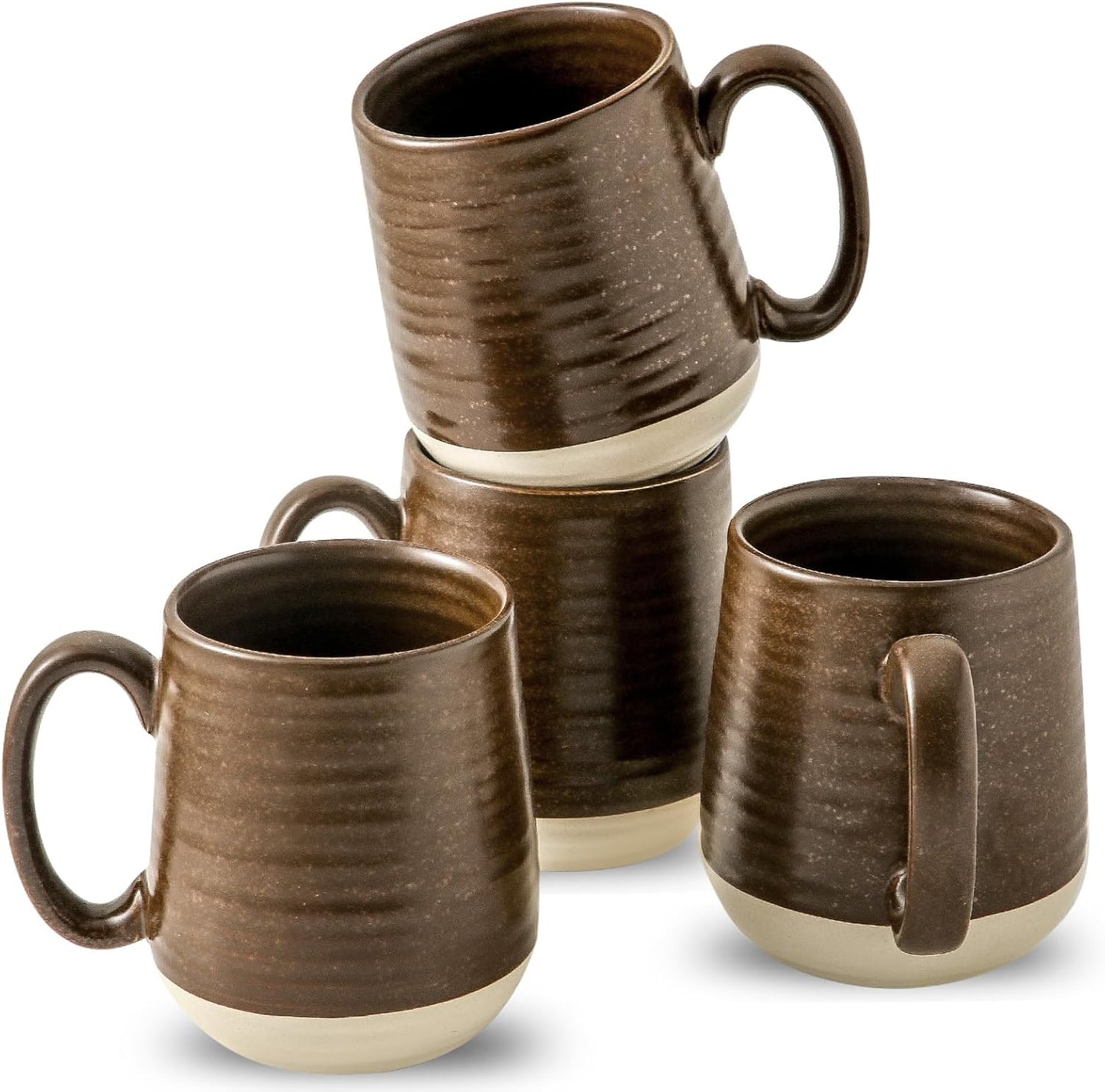 Hasense Porcelain Coffee Mugs Set of 6, 15 Ounce Large Ceramic Coffee Cups Set with Handle for Latte, Tea, Cocoa and Hot Chocolate, Sky Blue Coffee Mugs for Men and Women, Microwave Safe