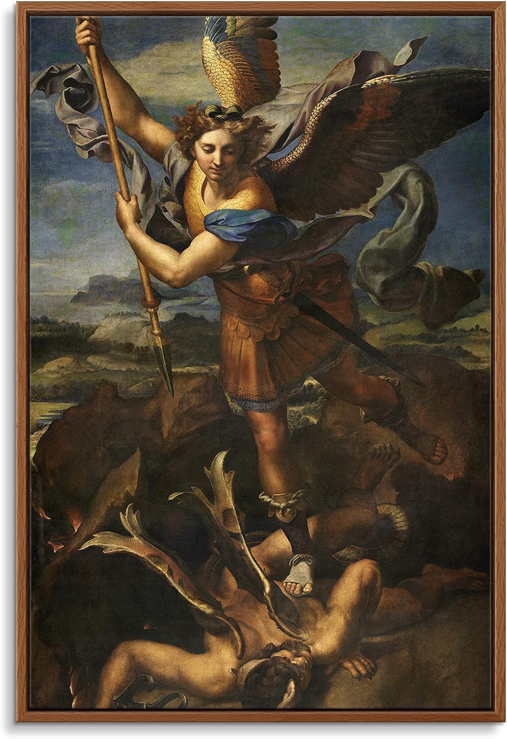 Floating Frame Canvas Print Wall Art - The Triumph of Christianity Over Paganism by Gustave Doré - 16x24 inches