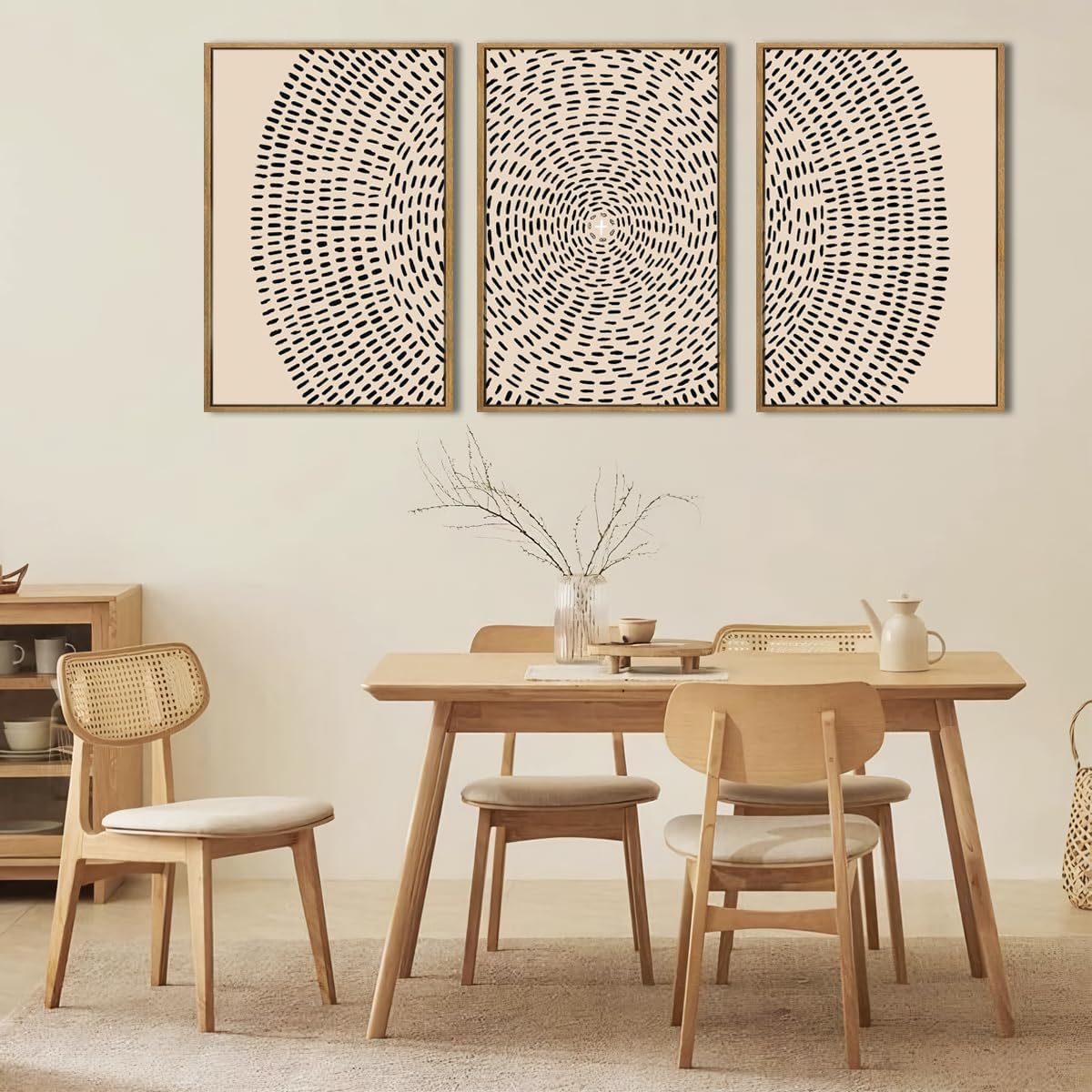 ANHUIB Jesus Wall Art 16x24 Inch Jesus Feeds The 5000 Canvas Wall Art Set of 3 Framed Christian Wall Decor Modern Abstract Art Print for Living Room Bedroom Office
