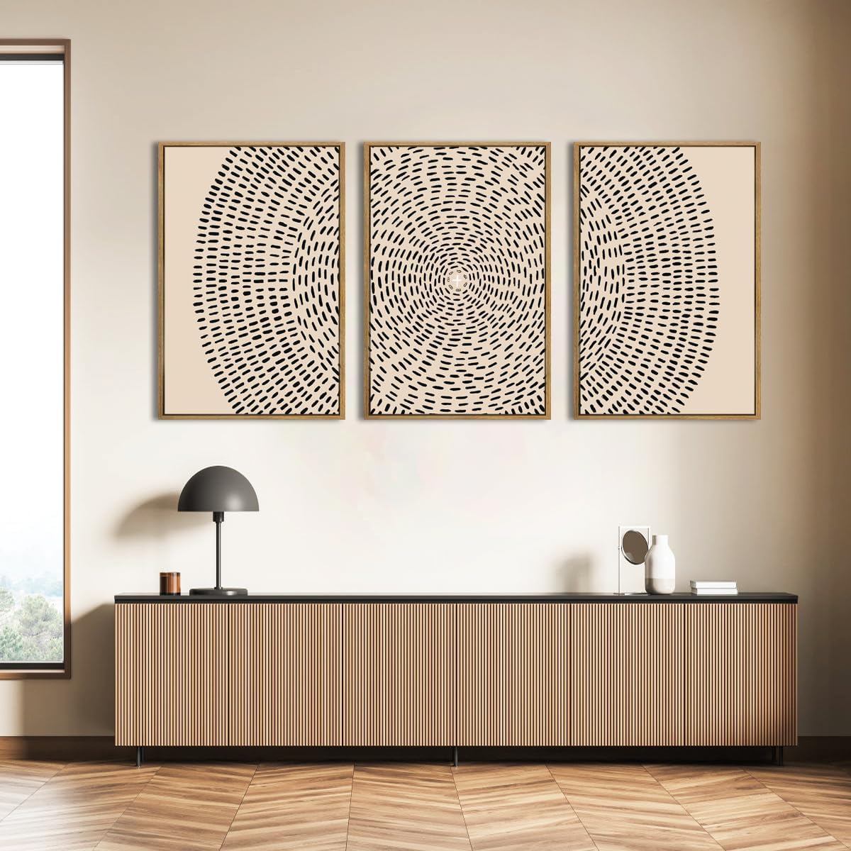 ANHUIB Jesus Wall Art 16x24 Inch Jesus Feeds The 5000 Canvas Wall Art Set of 3 Framed Christian Wall Decor Modern Abstract Art Print for Living Room Bedroom Office