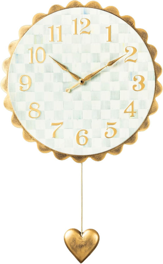 MACKENZIE-CHILDS Sterling Check Heart Pendant Wall Clock