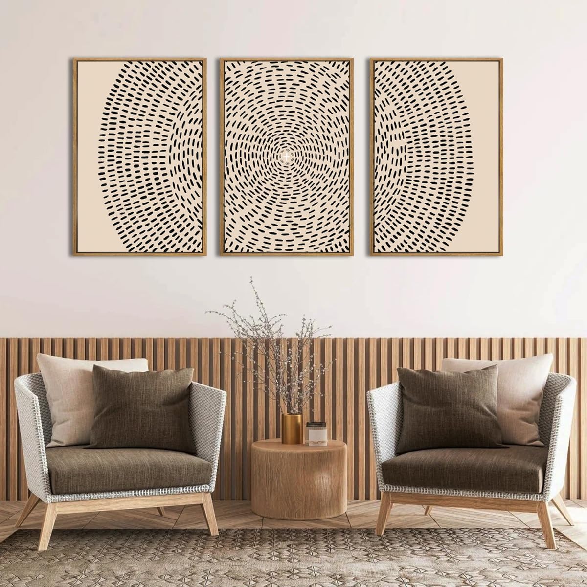 ANHUIB Jesus Wall Art 16x24 Inch Jesus Feeds The 5000 Canvas Wall Art Set of 3 Framed Christian Wall Decor Modern Abstract Art Print for Living Room Bedroom Office