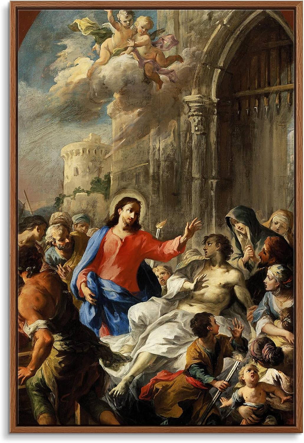 Floating Frame Canvas Print Wall Art - The Triumph of Christianity Over Paganism by Gustave Doré - 16x24 inches
