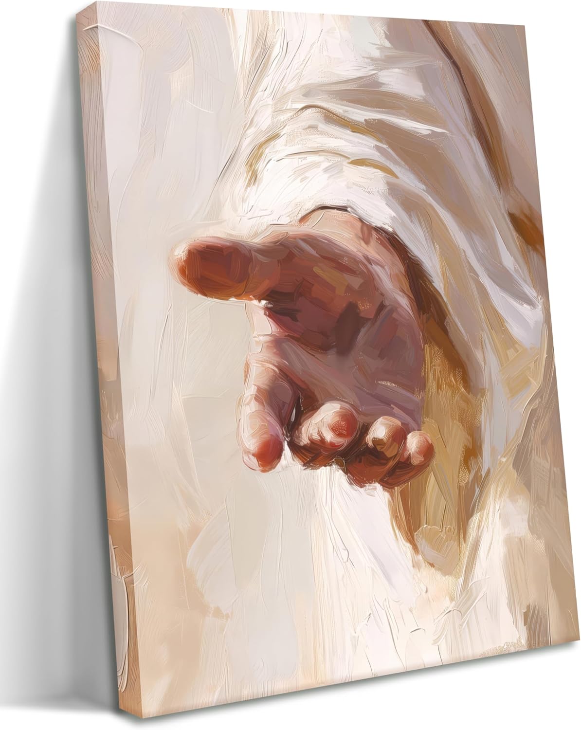 Framed Jesus Canvas Wall Art, Christian The Hand of God Wall Decor Painting, Religion Bible Pictures Posters Prints for Church Prayer Room Living Room Home Decor 24x36 In