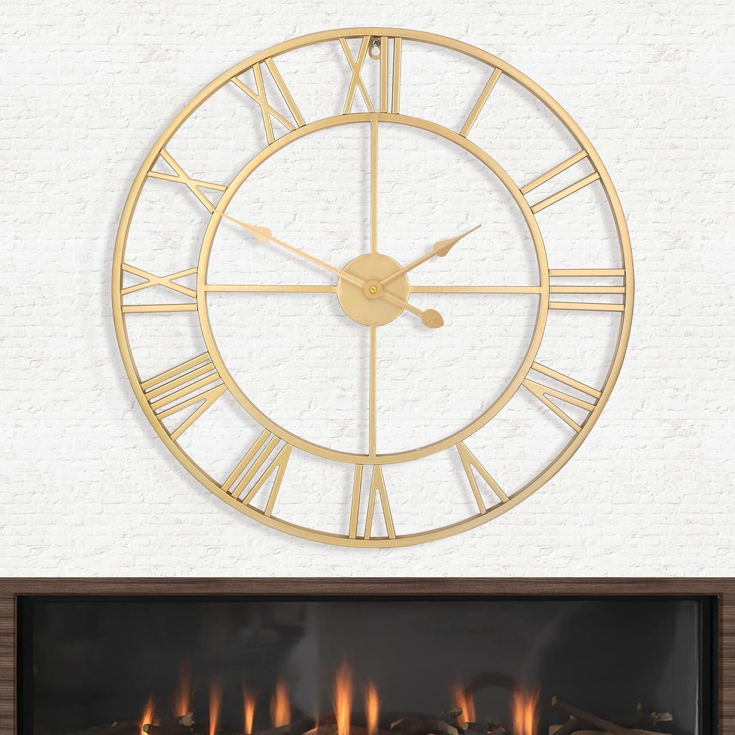 LEIKE 40 Inch Extra Large Wall Clock, Decorative Oversized Arabic Numerals Battery Operated Black Metal Wall Clocks for Living Room,Kitchen,Office, Farmhouse,Entrance Decor