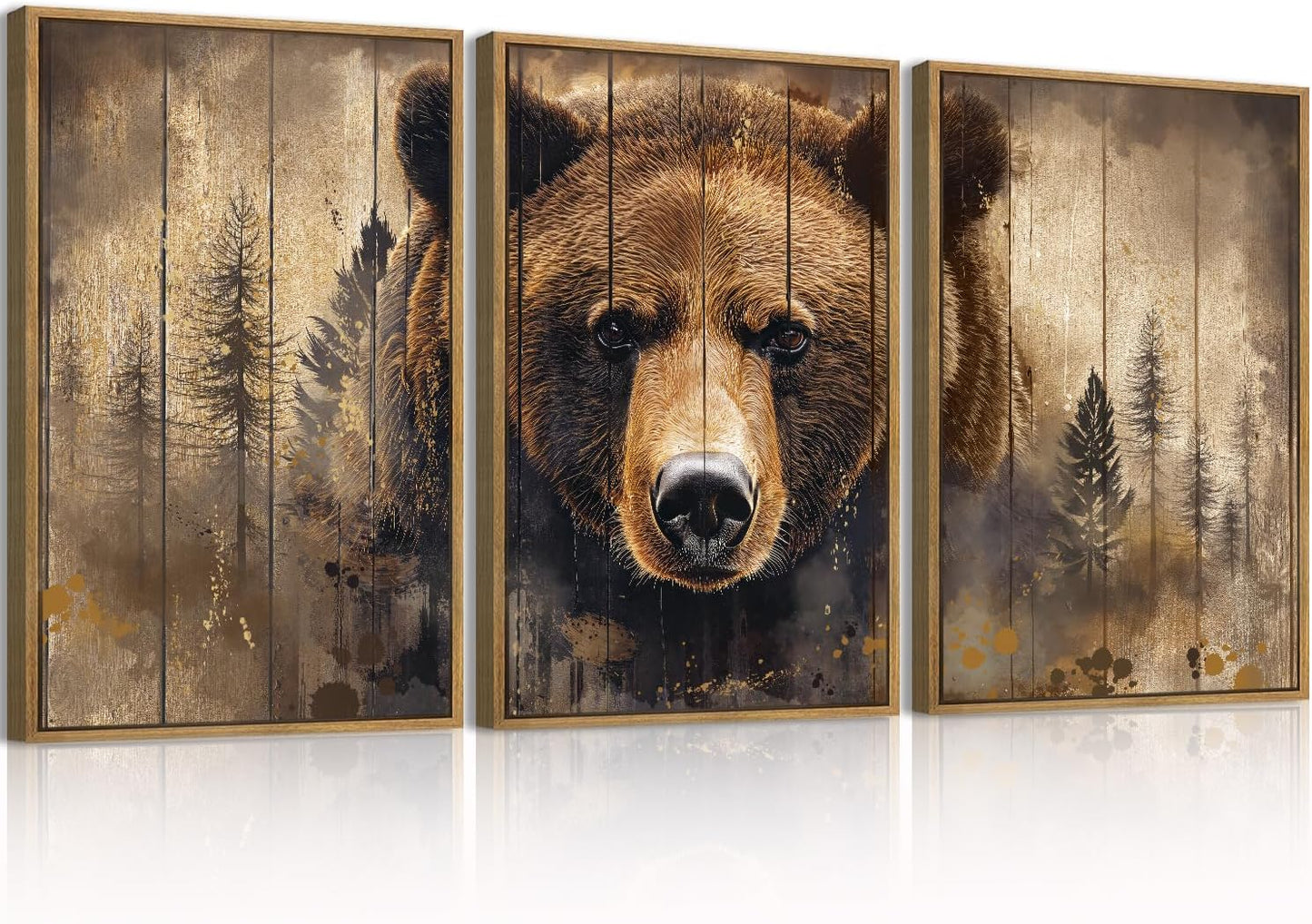 ANHUIB Jesus Wall Art 16x24 Inch Jesus Feeds The 5000 Canvas Wall Art Set of 3 Framed Christian Wall Decor Modern Abstract Art Print for Living Room Bedroom Office